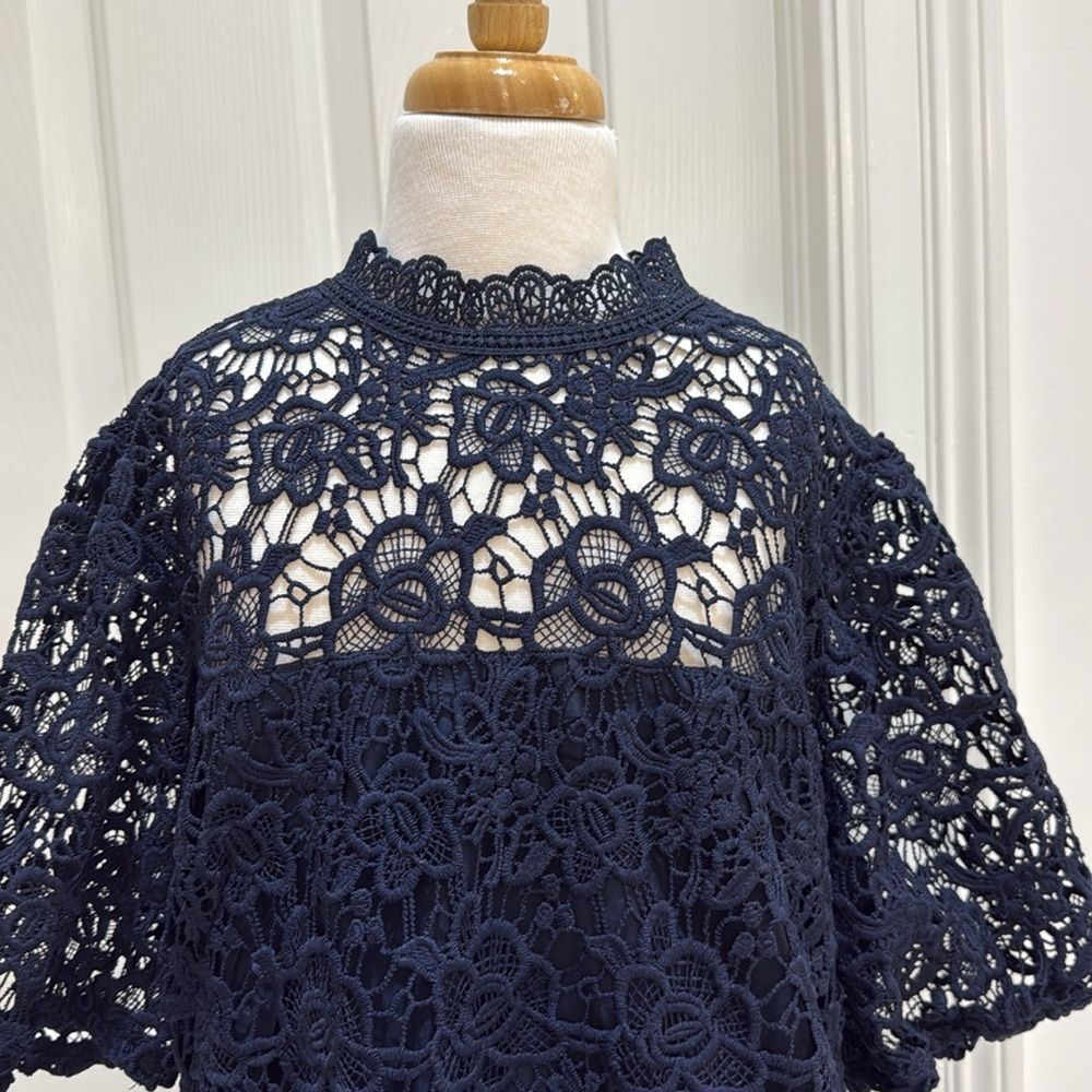 Nannette Lepore Sleeveless Mockneck Embroidered Lace w/Exposed Zipper medium - Picture 4 of 9